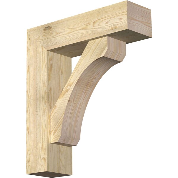 Ekena Millwork Legacy Block Rough Sawn Bracket w/ Offset Brace, Douglas Fir, 8"W x 28"D x 32"H BKT0806X28X32LEC05RDF - main